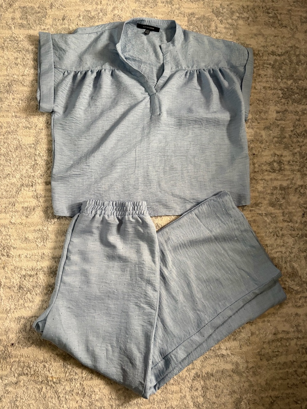 Matching set light blue with gems